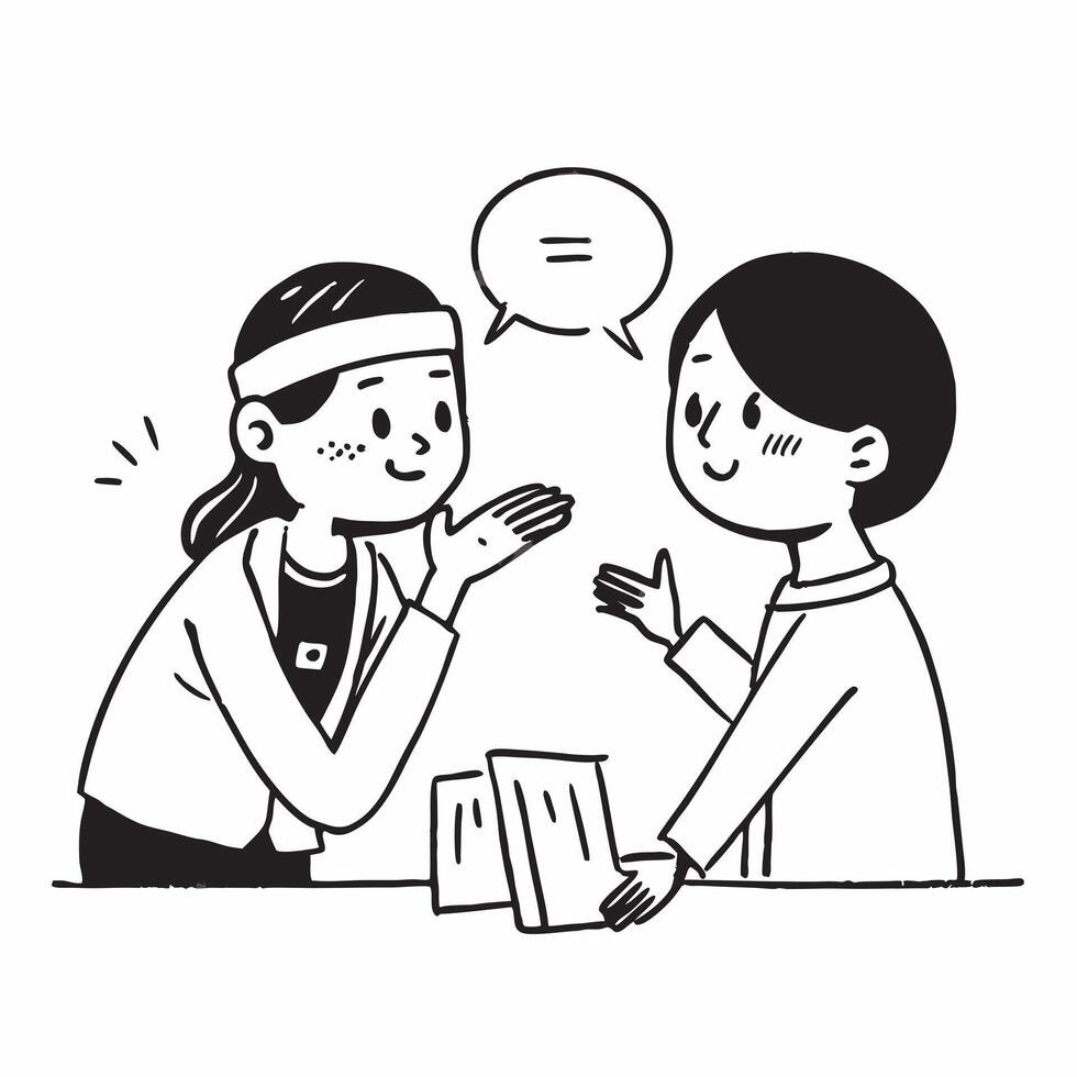 Simple flat design icon Nurse using comforting gestures while speaking to a patient concept as A nurse using comforting gestures while speaking to a patient showcasing positive bod Clear vector