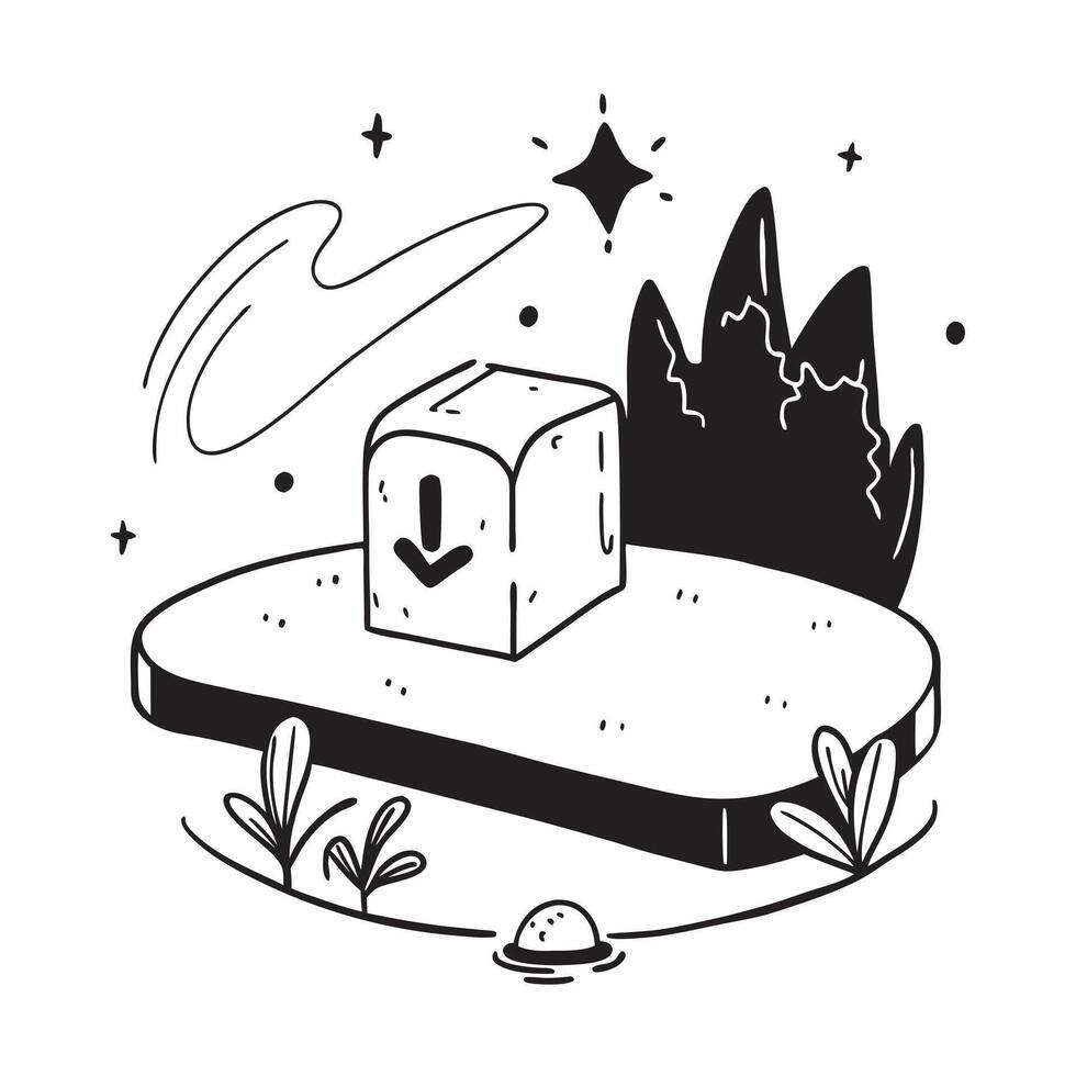 Simple flat design icon Night in the Tropical Rainforest concept as Nightfall brings out the mysterious and vibrant life in the tropical rainforest illuminated by bioluminescent fu Clear vector
