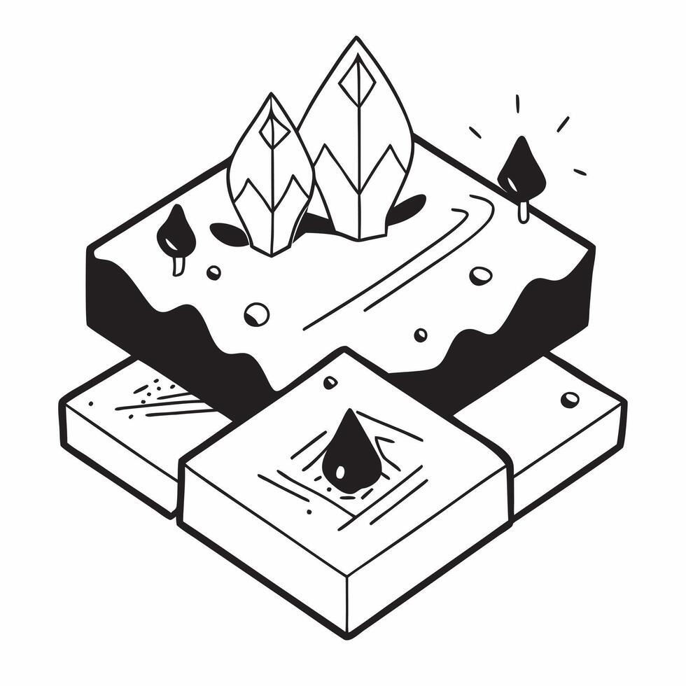 Simple flat design icon Mountain Blossom Tiles concept as Tiles that illustrate the lush mountain landscapes around Medellin during the Feria de las Flores flat illustration in is Clear Set 2 vector
