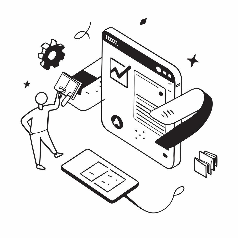 Simple flat design icon Mobile UX Optimization concept as Experts optimizing mobile user experiences to increase accessibility engagement and conversion ratesSimple flat illustrat Clear Set 2 vector
