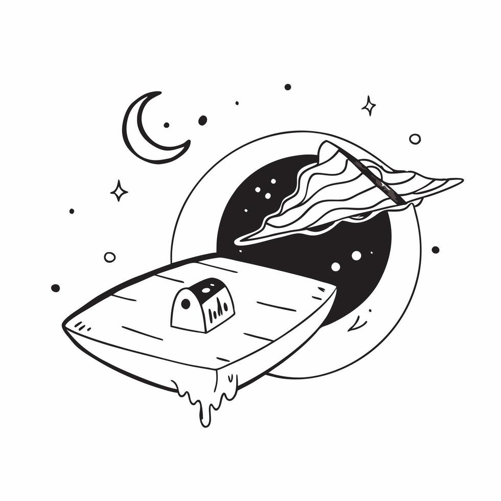 Simple flat design icon Moonlit Bioluminescent Surfing concept as Surfers catch waves under a moonlit sky with each wave casting a surreal glow from bioluminescent organismsSimple Clear vector