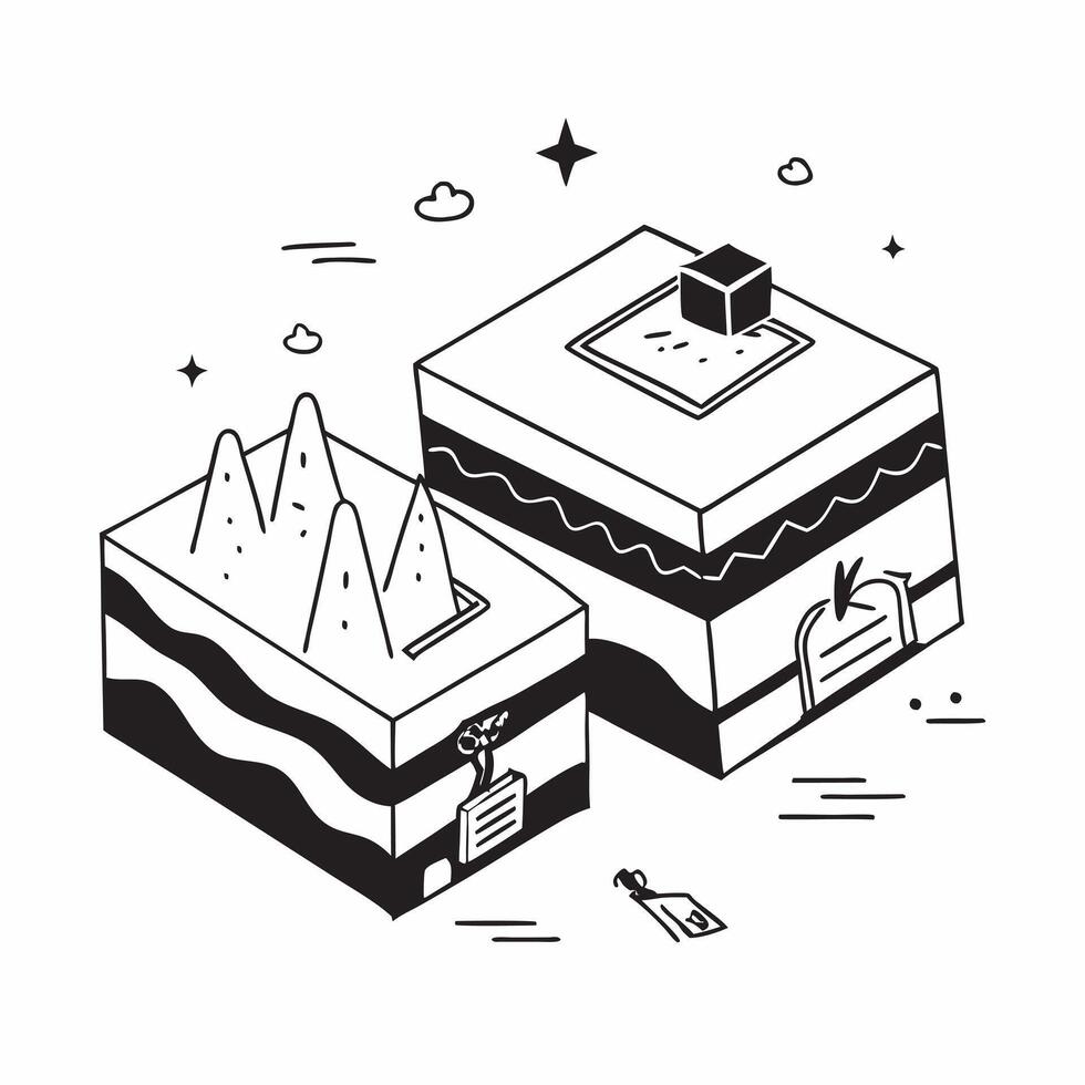 Simple flat design icon Mecca Pilgrimage Tiles concept as Tiles illustrating the pilgrimage to Mecca a key aspect of Eid Al Adha ideal for creating a spiritual ambiance flat illus Clear vector