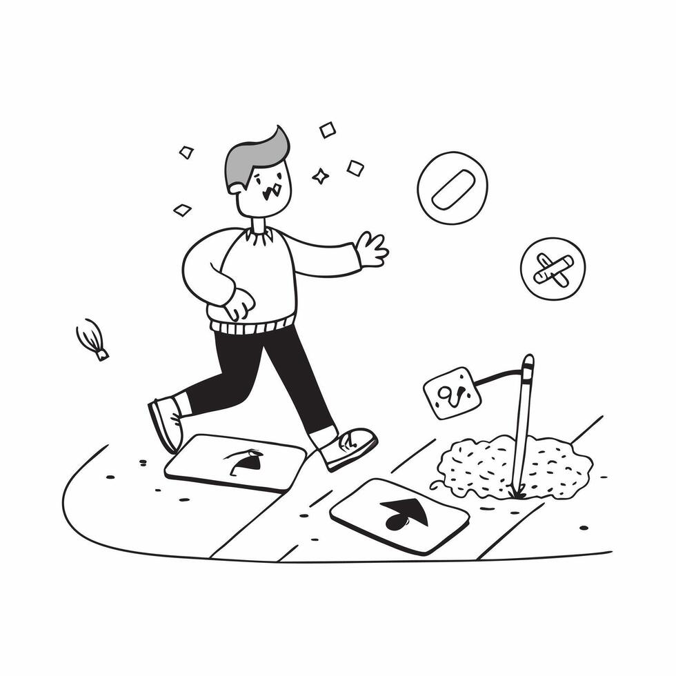 Simple flat design icon Man with Down syndrome volunteering at an animal shelter concept as A man with Down syndrome joyfully volunteering at an animal shelter highlighting inclusi Clear Set 3 vector