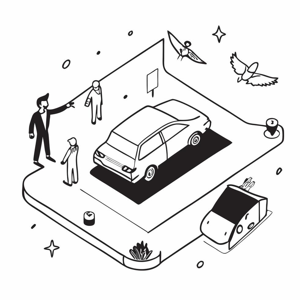 Simple flat design icon Luxurious Limousine Service concept as A limousine driver provides top tier service ensuring a luxurious and smooth ride for high end clients flat illustra Clear vector