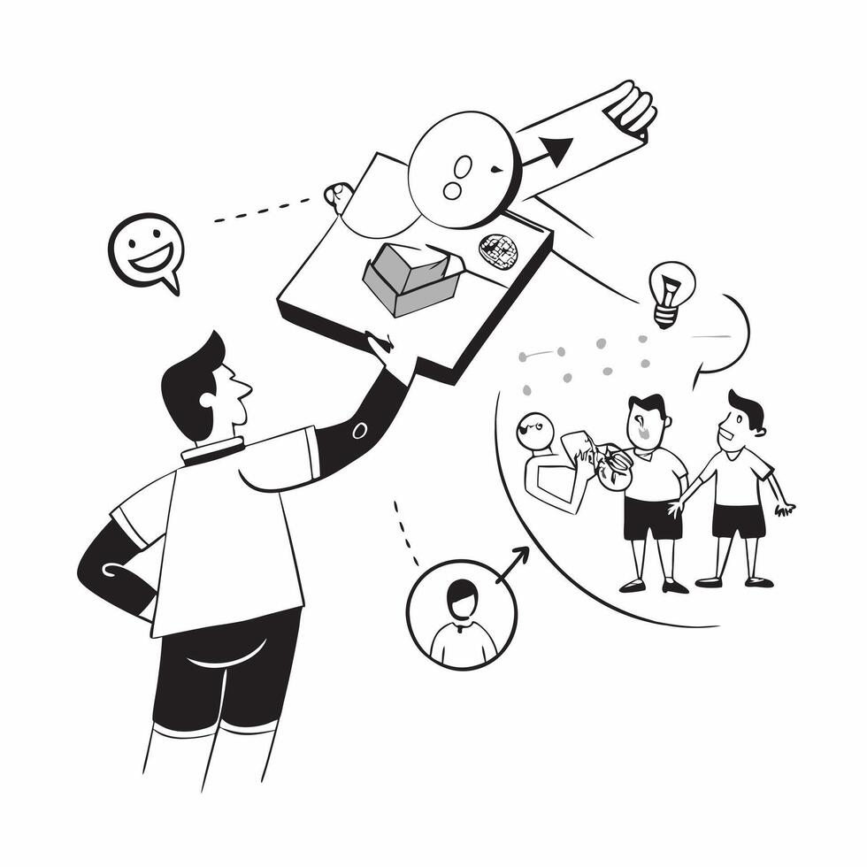 Simple flat design icon Man with a visual impairment enjoying a music festival with friends concept as A man with a visual impairment joyfully enjoying a music festival with friend Clear vector