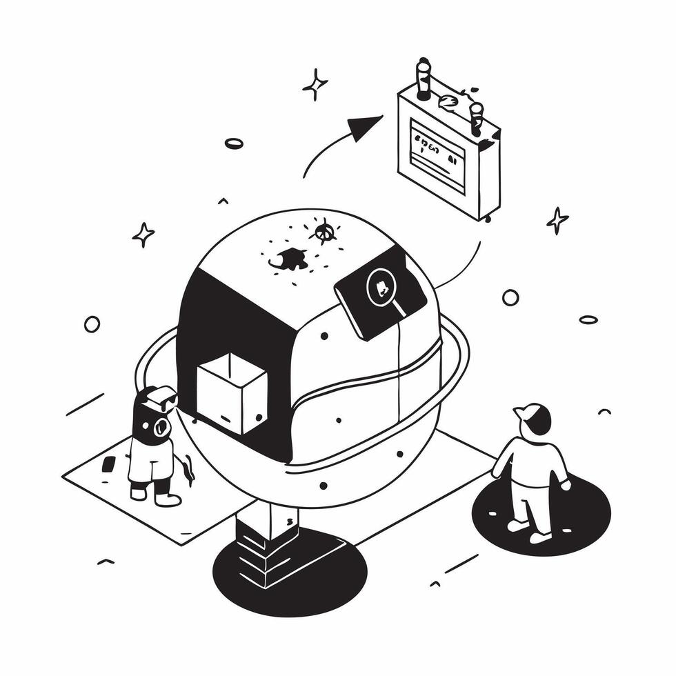 Simple flat design icon Lunar Habitat Construction concept as Engineers and astronauts collaborate on constructing a sustainable lunar habitat for future moon missionsSimple flat Clear vector