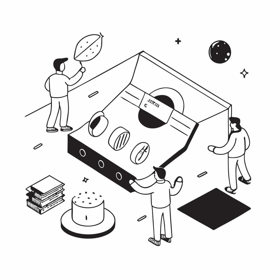Simple flat design icon Lunar Habitat Construction concept as Engineers and astronauts collaborate on constructing a sustainable lunar habitat for future moon missionsSimple flat Clear Set 2 vector