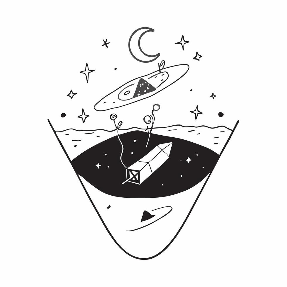 Simple flat design icon Kayaking in Bioluminescent Waters concept as Kayakers navigate through glowing waters under the stars creating a surreal and unforgettable adventureSimple Clear Set 2 vector