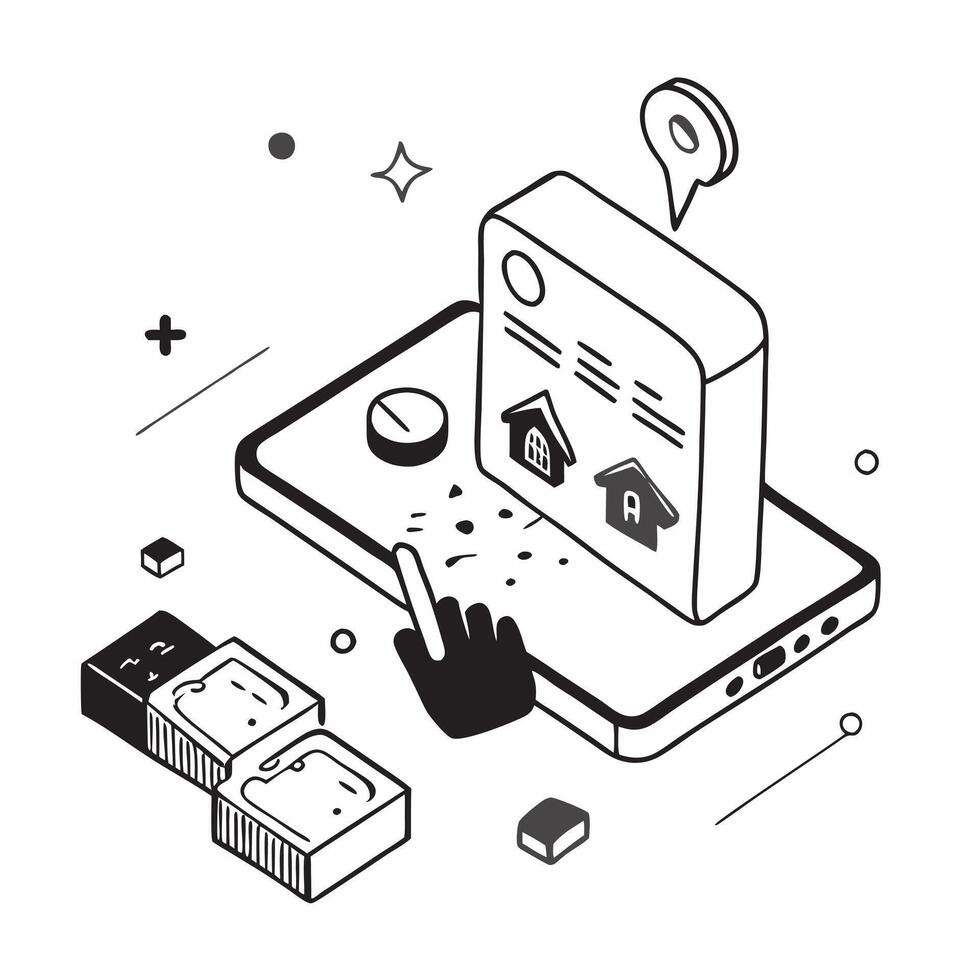 Simple flat design icon Home Health Monitoring System concept as Showcasing a home health monitoring system that allows patients to manage their health conditions from homeSimple Clear vector