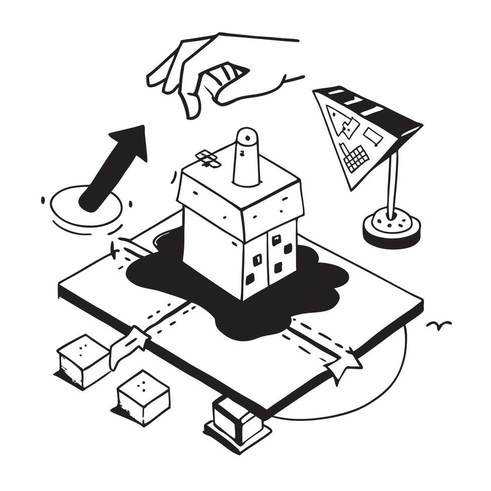 Simple flat design icon Green Building Techniques concept as Construction companies employ green building techniques to create energy efficient and sustainable structuresSimple fl Clear vector