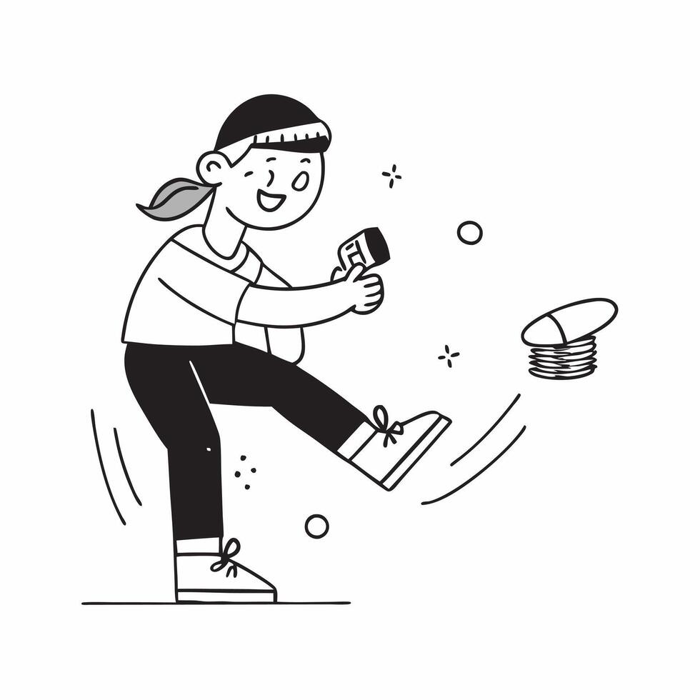 Simple flat design icon Girl with a prosthetic leg playing with her dog on the beach concept as A girl with a prosthetic leg joyfully playing with her dog on the beach highlighting Clear Set 2 vector