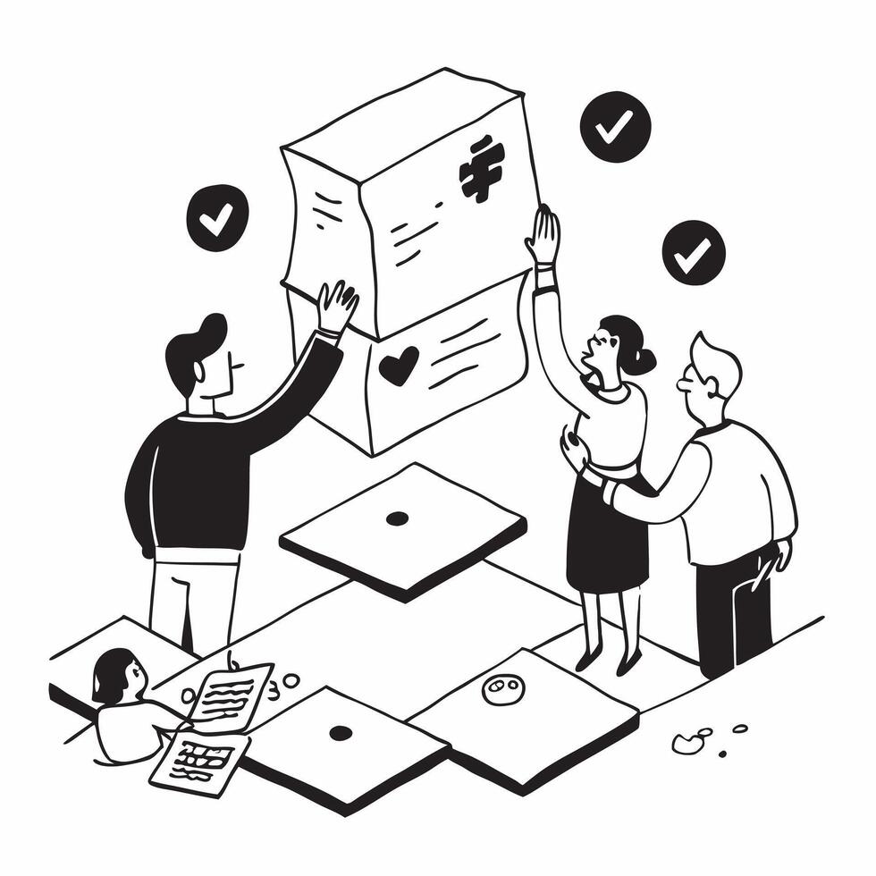 Simple flat design icon Foster family leading a workshop on building trust and stability concept as A foster family confidently leading a workshop on building trust and stability h Clear vector