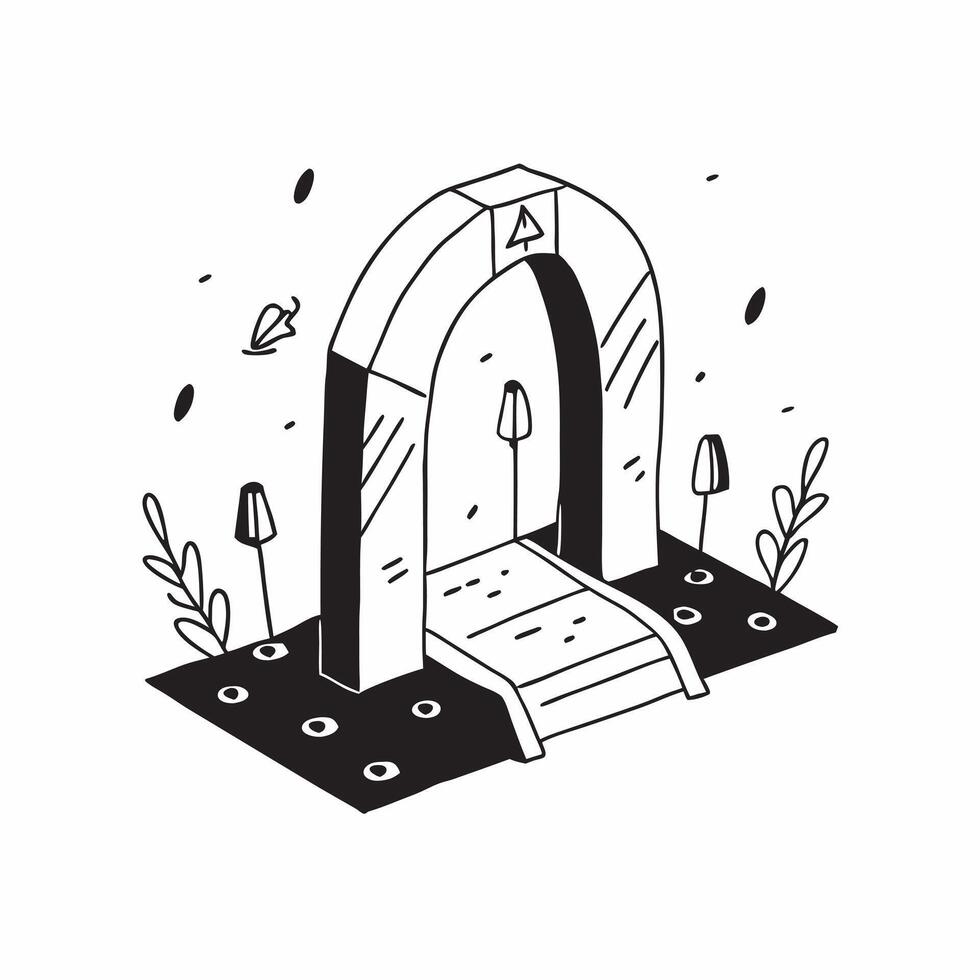 Simple flat design icon Fiesta de Flores Arch Tiles concept as Tiles depicting the iconic flower arches that frame the pathways during the Feria de las Flores flat illustration in Clear Set 2 vector