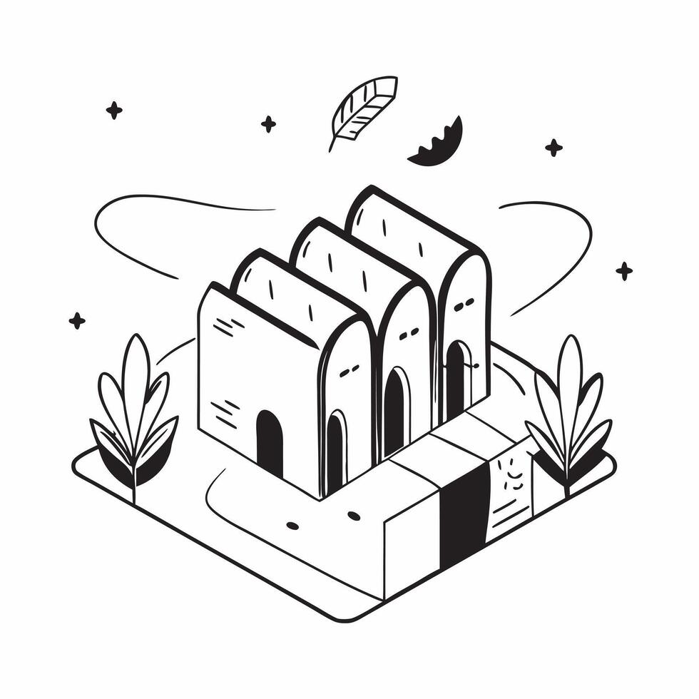 Simple flat design icon Fiesta de Flores Arch Tiles concept as Tiles depicting the iconic flower arches that frame the pathways during the Feria de las Flores flat illustration in Clear vector