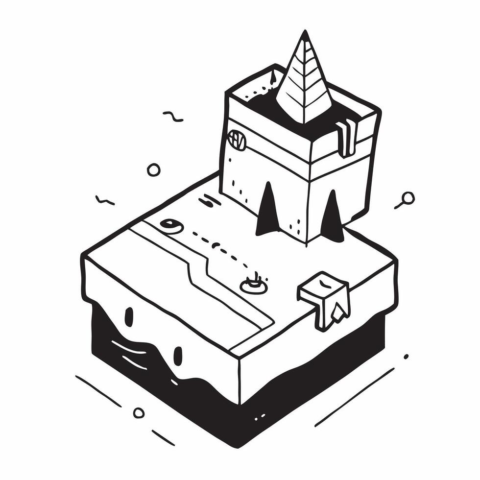 Simple flat design icon Fairy Tale Castle Tiles concept as Enchanting fairy tale castle tiles that spark imagination and bring magical stories to children spaces flat illustration Clear vector