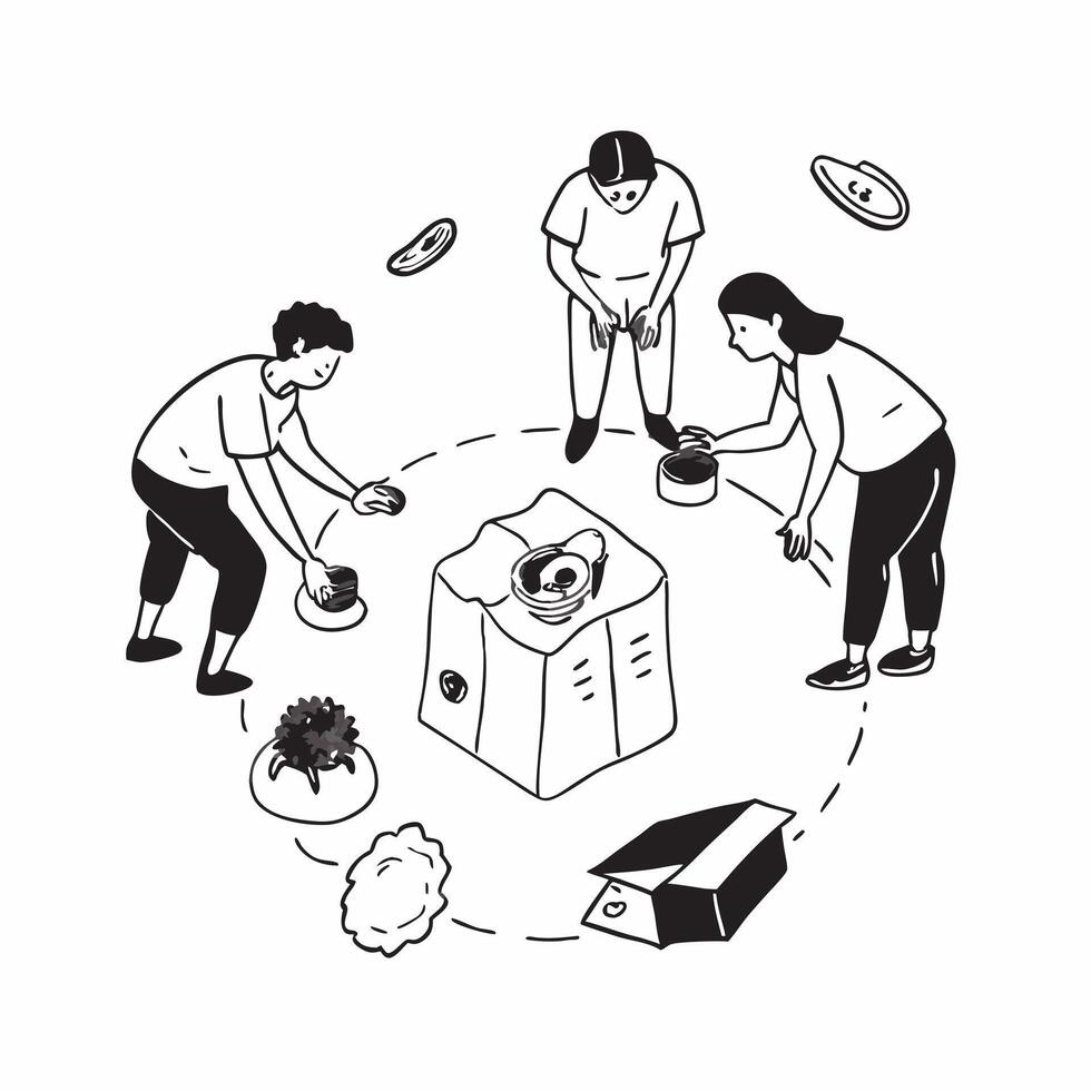 Simple flat design icon Family participating in a beach clean up activity concept as A family participating in a beach clean up activity highlighting the importance of reducing pla Clear vector