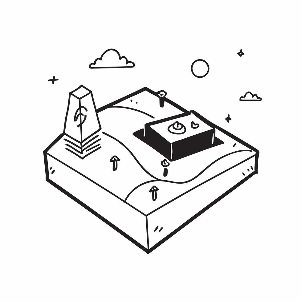 Simple flat design icon Evening Serenity in Alpine Meadows concept as Evening serenity in Alpine meadows captured with the last light of day offering a peaceful end to adventurous Clear Set 2 vector