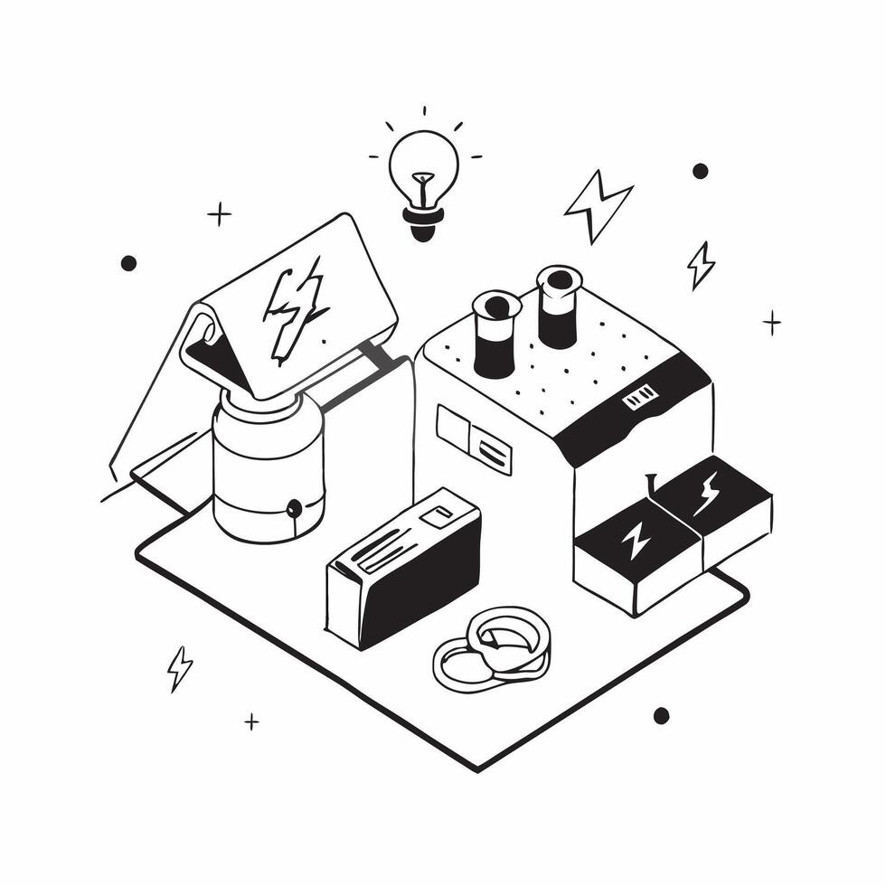 Simple flat design icon Eco Friendly Office Design concept as Showcasing a modern office designed with eco friendly materials and energy saving technologiesSimple flat illustratio Clear Set 2 vector