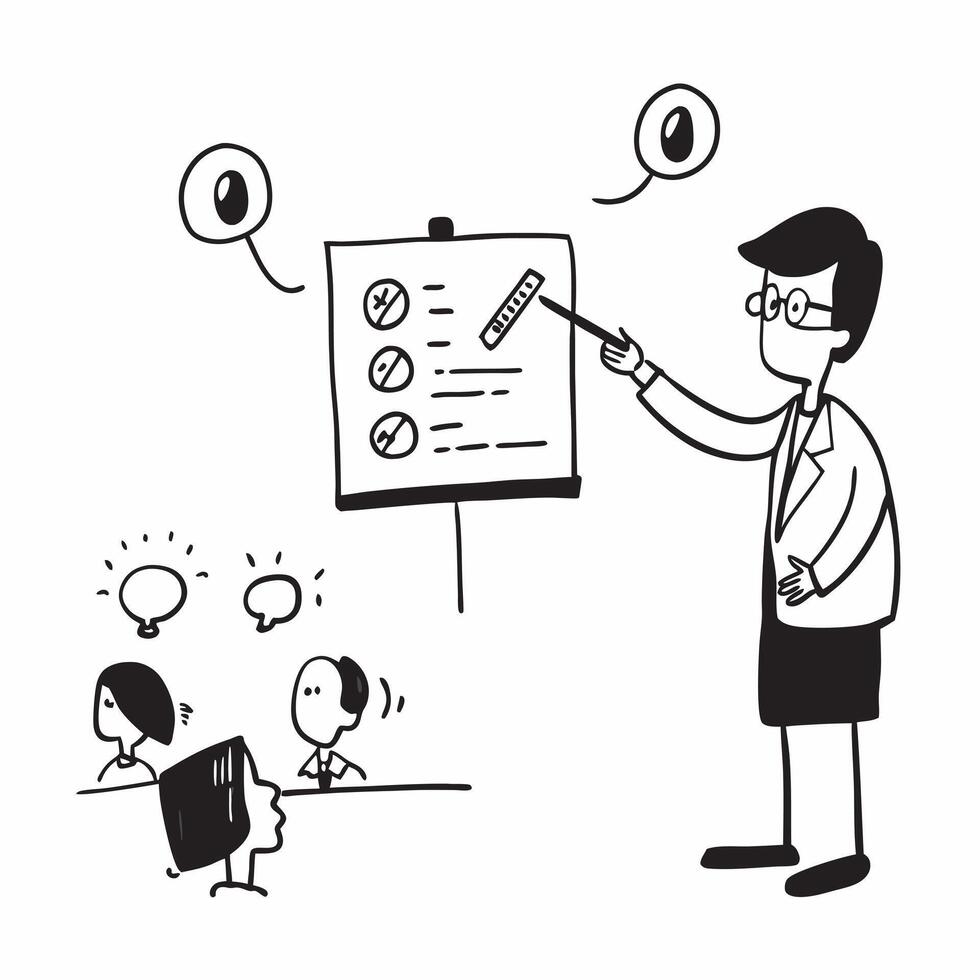 Simple flat design icon Doctor with visual impairment leading a patient care workshop concept as A doctor with visual impairment confidently leading a patient care workshop illustr Clear Set 2 vector