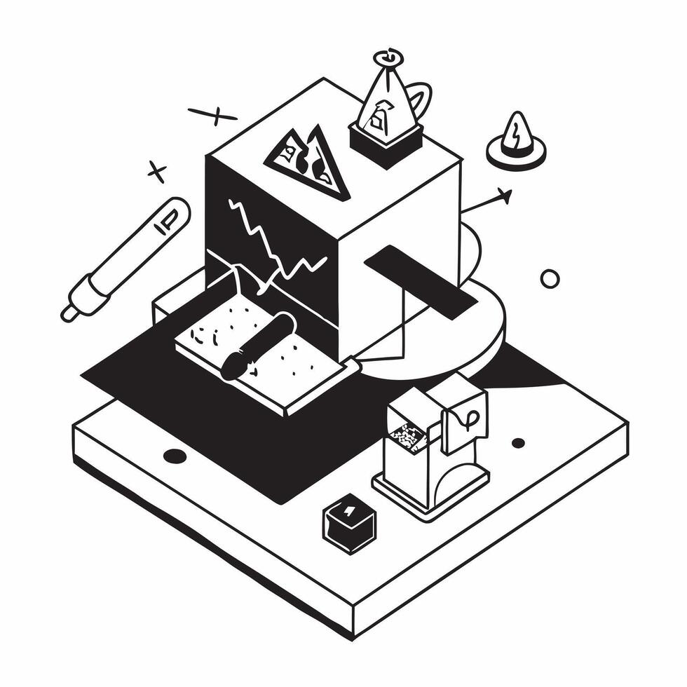 Simple flat design icon DIY Workshop Tiles concept as Tiles designed to resemble a DIY workshop filled with tools and woodwork reflecting a father crafting area flat illustration Clear vector