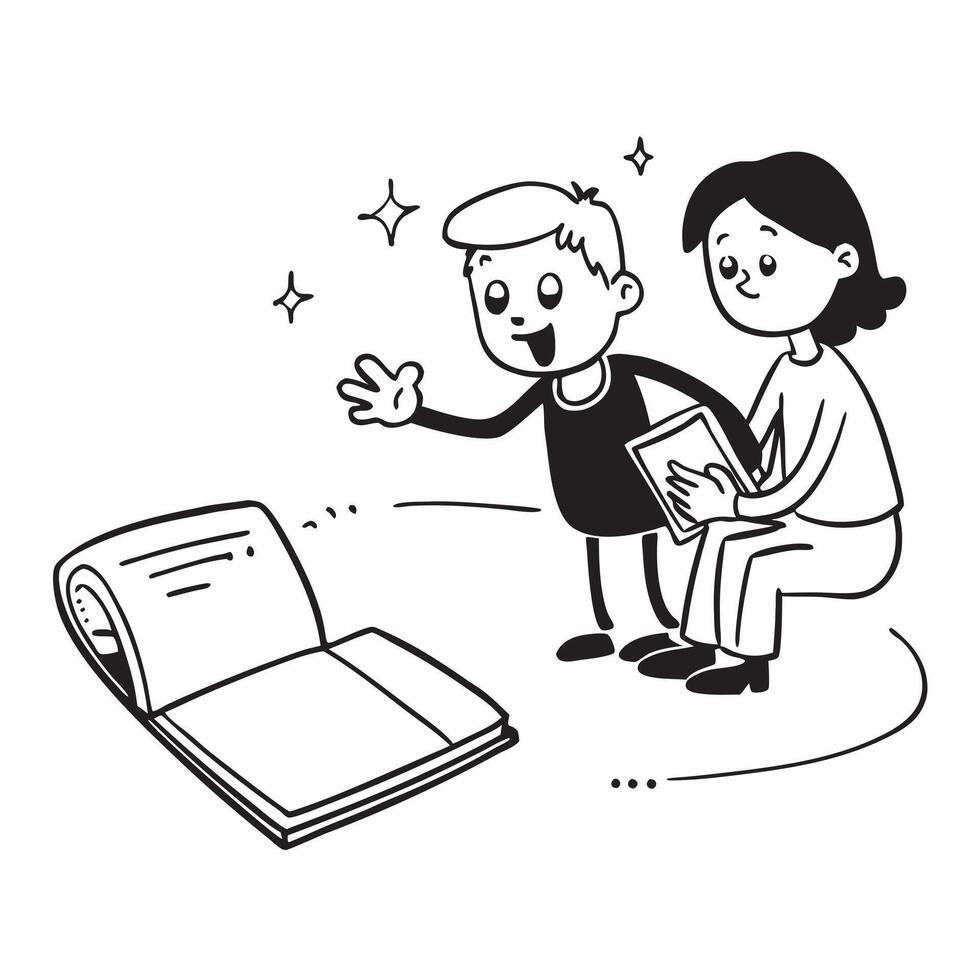Simple flat design icon Disabled father and child enjoying a storytelling session concept as A disabled father happily reading a storybook to his child emphasizing the joy inclusio Clear vector