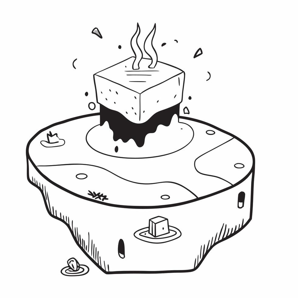 Simple flat design icon Desert Mirage Hot Springs concept as Amidst the arid desert mirage like hot springs appear as a surreal oasis offering relief and spectacular views flat il Clear vector