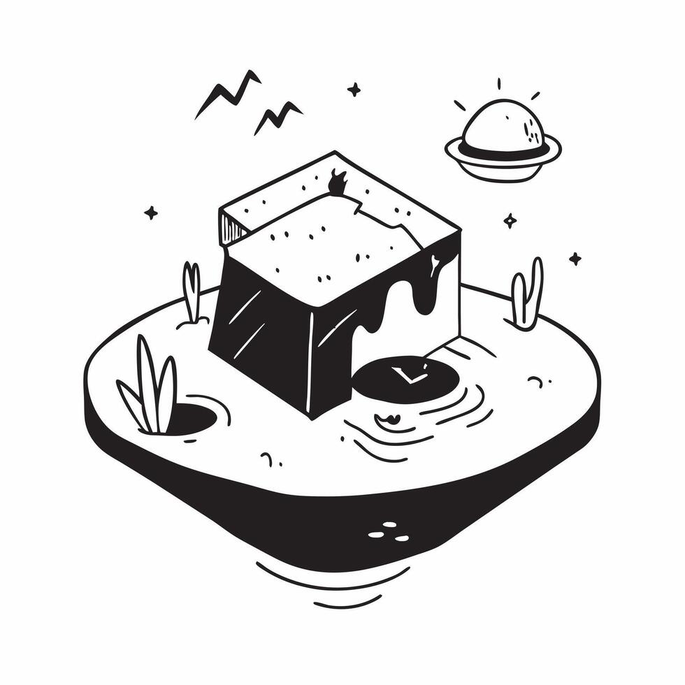 Simple flat design icon Desert Oasis Hot Springs concept as In a stark desert landscape an oasis hot spring emerges as a vibrant haven for wildlife and spa goers alike flat illust Clear vector