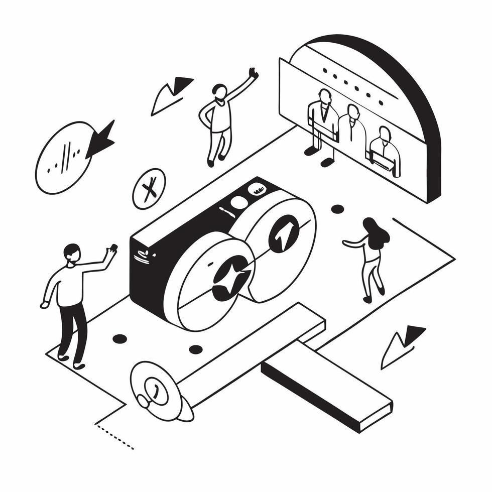 Simple flat design icon Customer Experience Metrics concept as Analysts using advanced metrics to measure and improve the quality of customer experience across servicesSimple flat Clear Set 2 vector