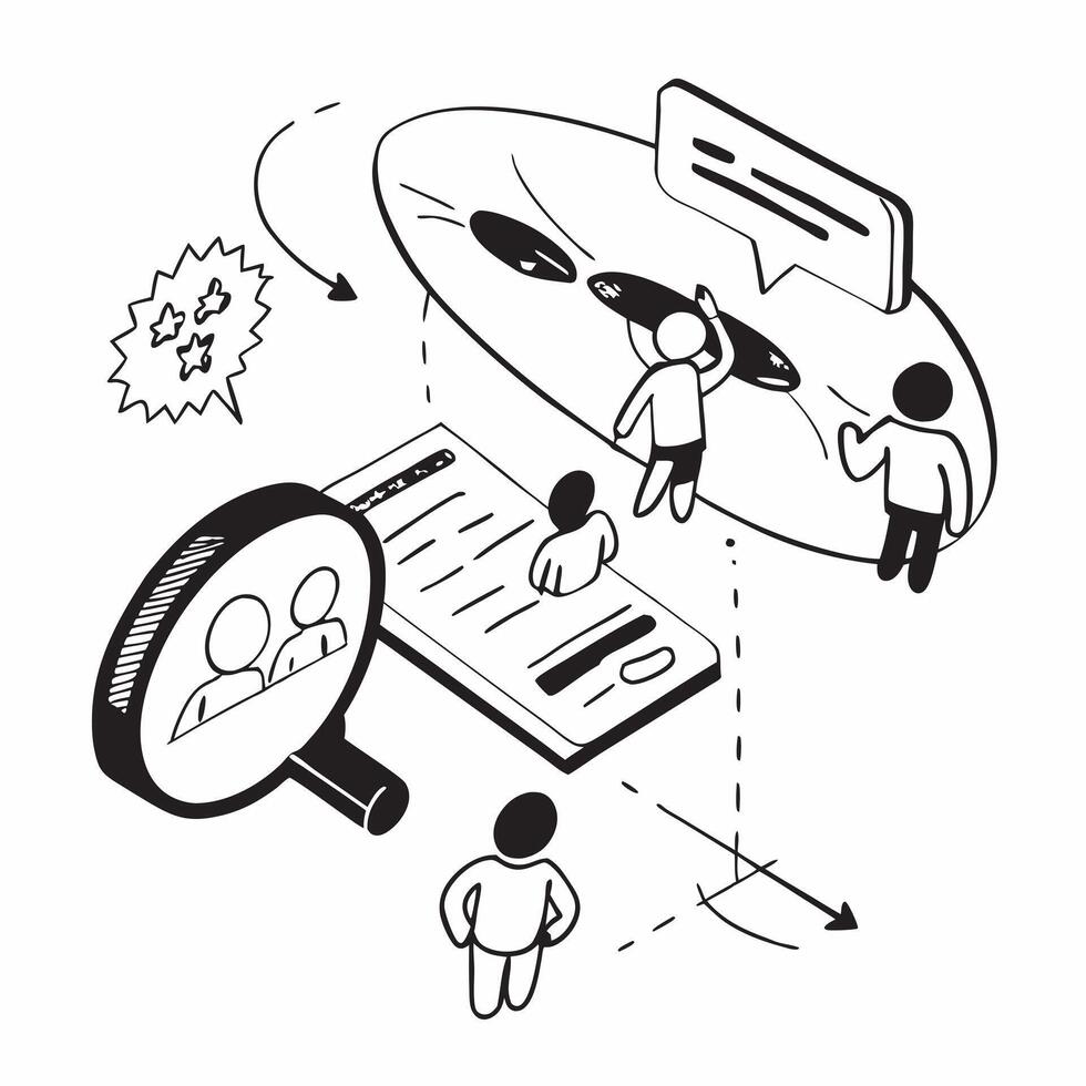 Simple flat design icon Customer Feedback Analysis concept as Teams analyzing customer feedback to refine products and services for a better user experienceSimple flat illustratio Clear Set 2 vector