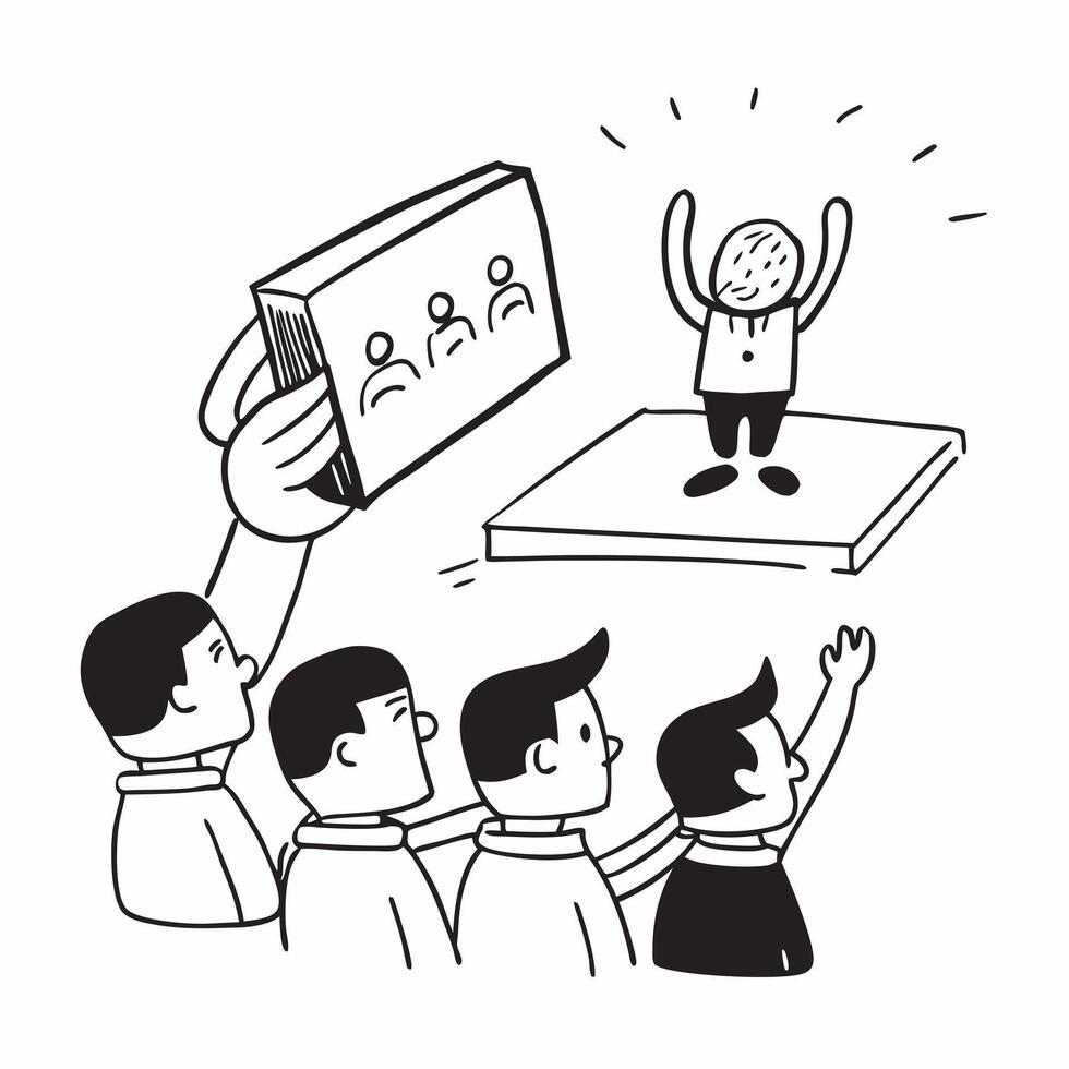Simple flat design icon Coach using enthusiastic body language during a team huddle concept as A coach using enthusiastic body language during a team huddle highlighting positive b Clear vector