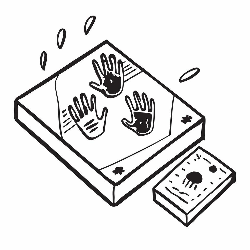 Simple flat design icon Children Handprints on Tiles concept as Tiles capturing childrens handprints a sentimental and personal touch for Mother Day preserving precious moments fl Clear vector