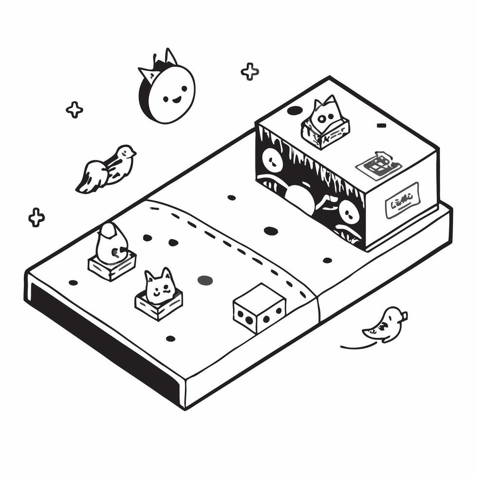 Simple flat design icon Cartoon Animal Parade Tiles concept as Whimsical tiles featuring a parade of cartoon animals perfect for infusing fun and joy into any child room flat illu Clear vector