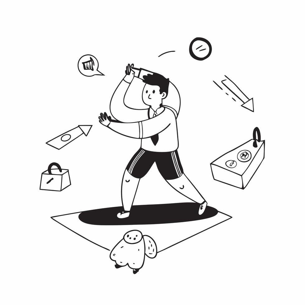 Simple flat design icon Boy with autism playing with therapy dog concept as A boy with autism enjoying playtime with his therapy dog showcasing the joy support and comfort that ani Clear Set 7 vector