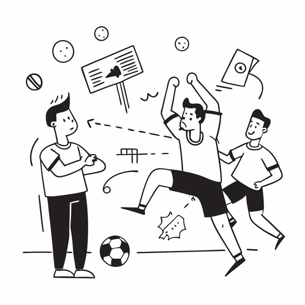 Simple flat design icon Boy with a prosthetic leg playing soccer with his team concept as A boy with a prosthetic leg joyfully playing soccer with his teammates showcasing resilien Clear Set 3 vector
