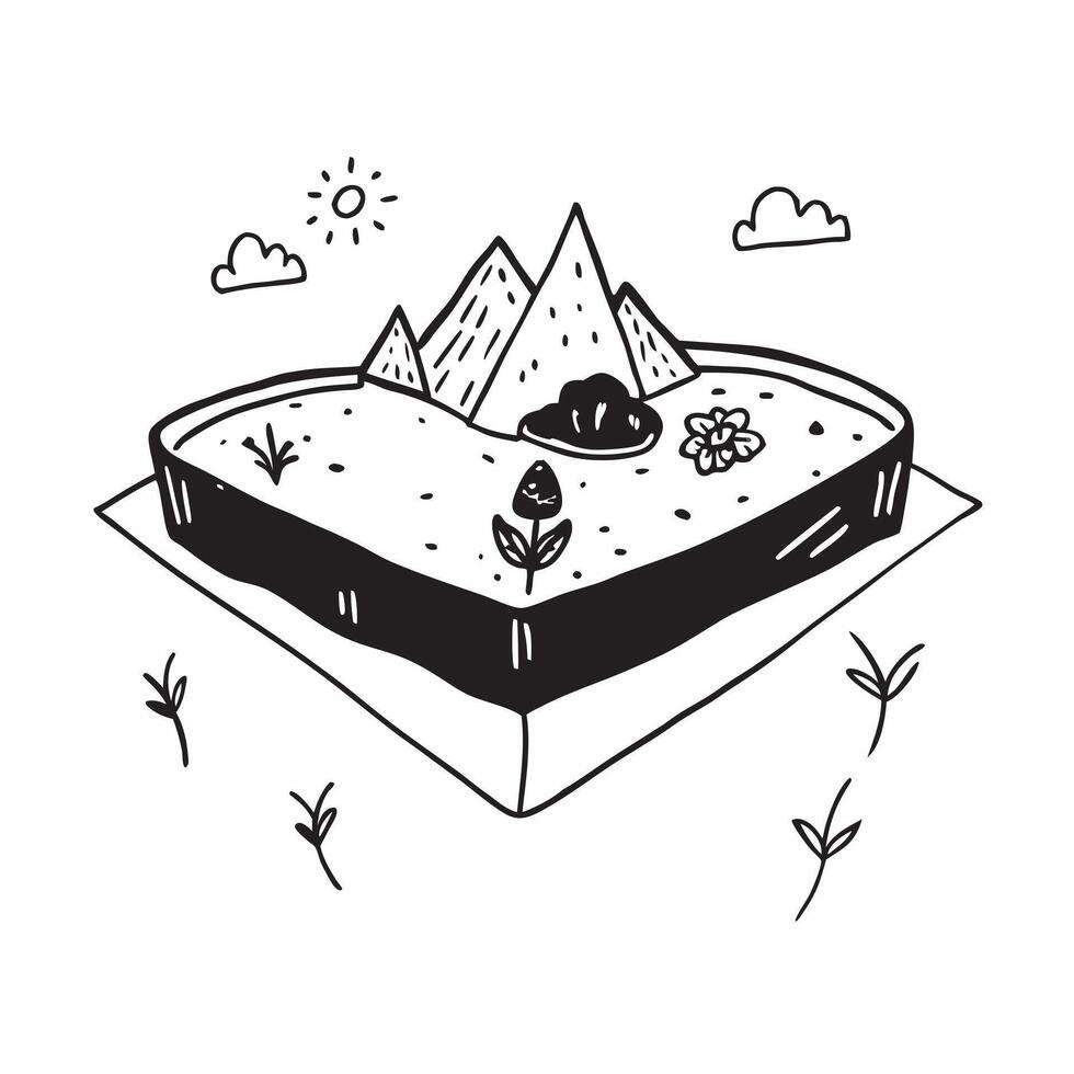 Simple flat design icon Alpine Solitude concept as A solitary peak stands tall among snow capped mountains a testament to solitude and untouched beauty Simple flat illustration in Clear vector