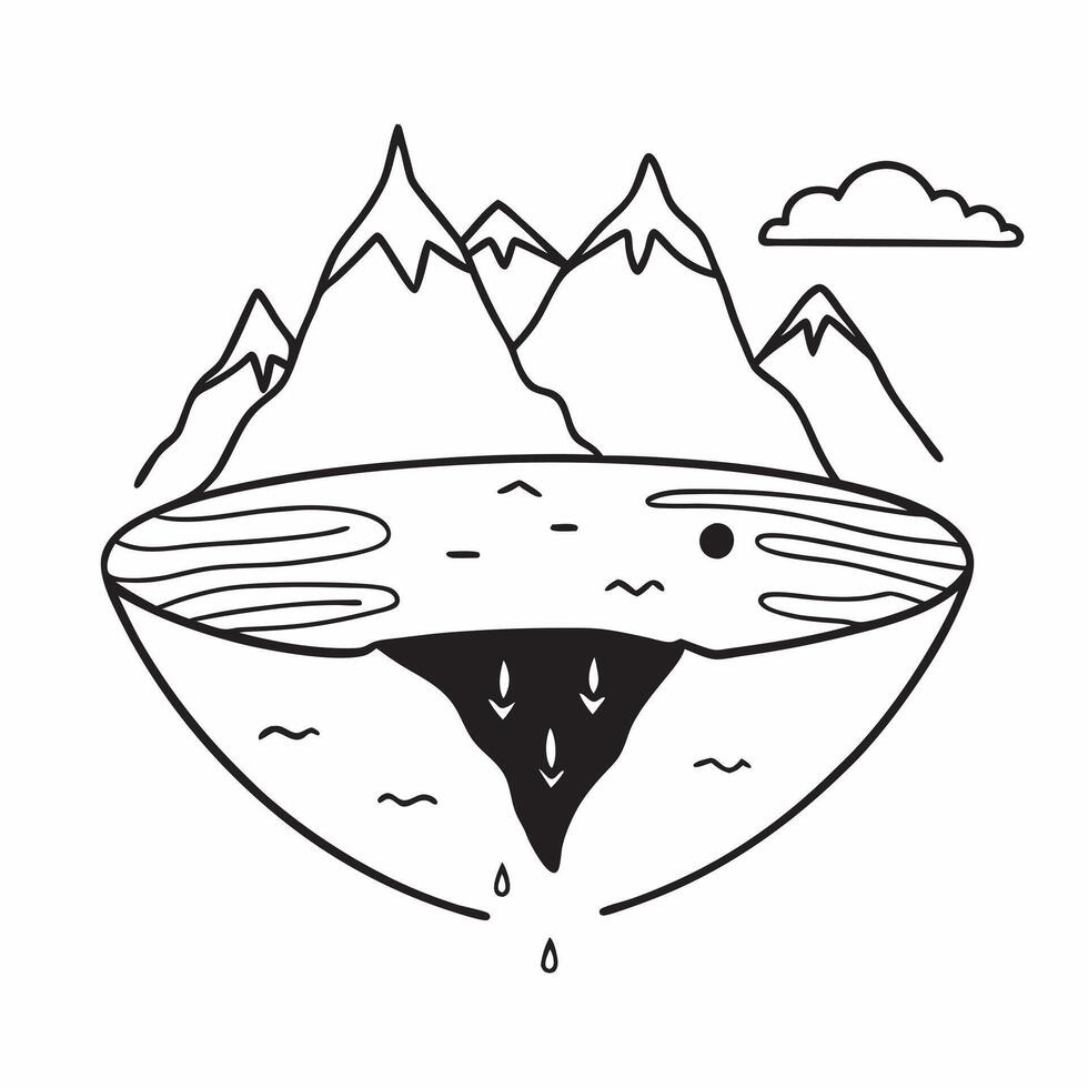 Simple flat design icon Alpine Meadows Under Starry Night concept as Alpine meadows under a starry night sky offering a perfect setting for astrophotography and contemplationSimpl Clear Set 2 vector