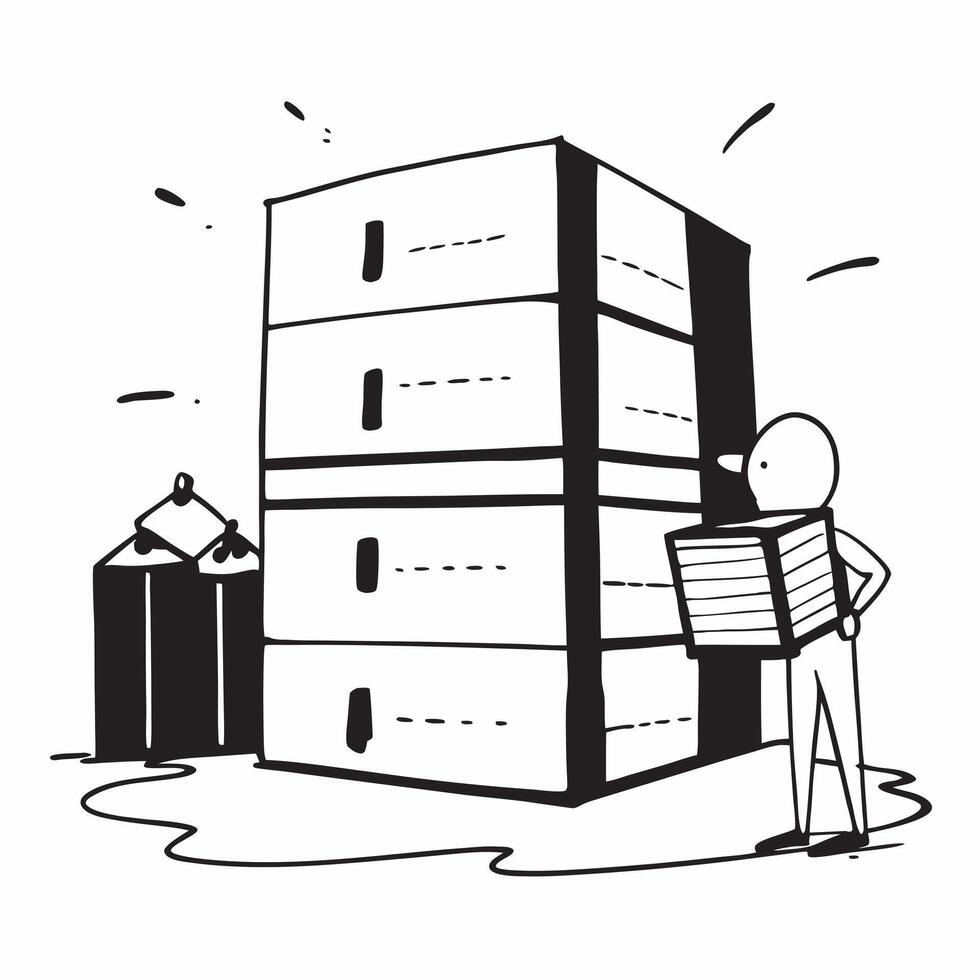 Silhouette of a storage shelf and a space optimization chart symbolizing warehouse space planning in double exposure with copy space concept as A silhouette of a storage shelf int Clear Set 2 vector