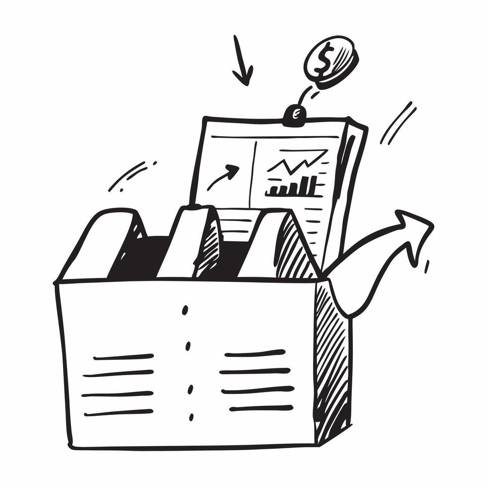 Silhouette of a stock shelf and a financial chart symbolizing financial forecasting in double exposure with copy space concept as A silhouette of a stock shelf intertwined with a Clear vector