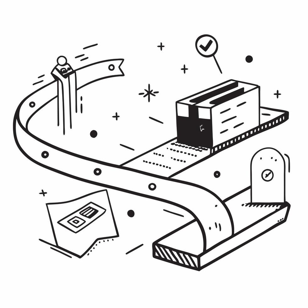 Silhouette of a storage area and a CAD model symbolizing detailed warehouse layout in double exposure with copy space concept as A silhouette of a storage area intertwined with a Clear vector