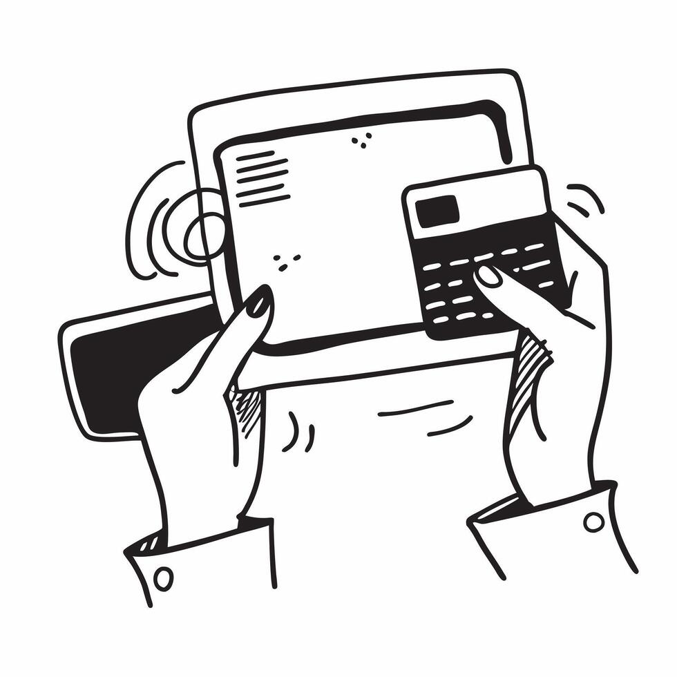 Silhouette of a person and a digital payment system symbolizing digital payment adoption in double exposure with copy space concept as A silhouette of a person intertwined with a Clear vector