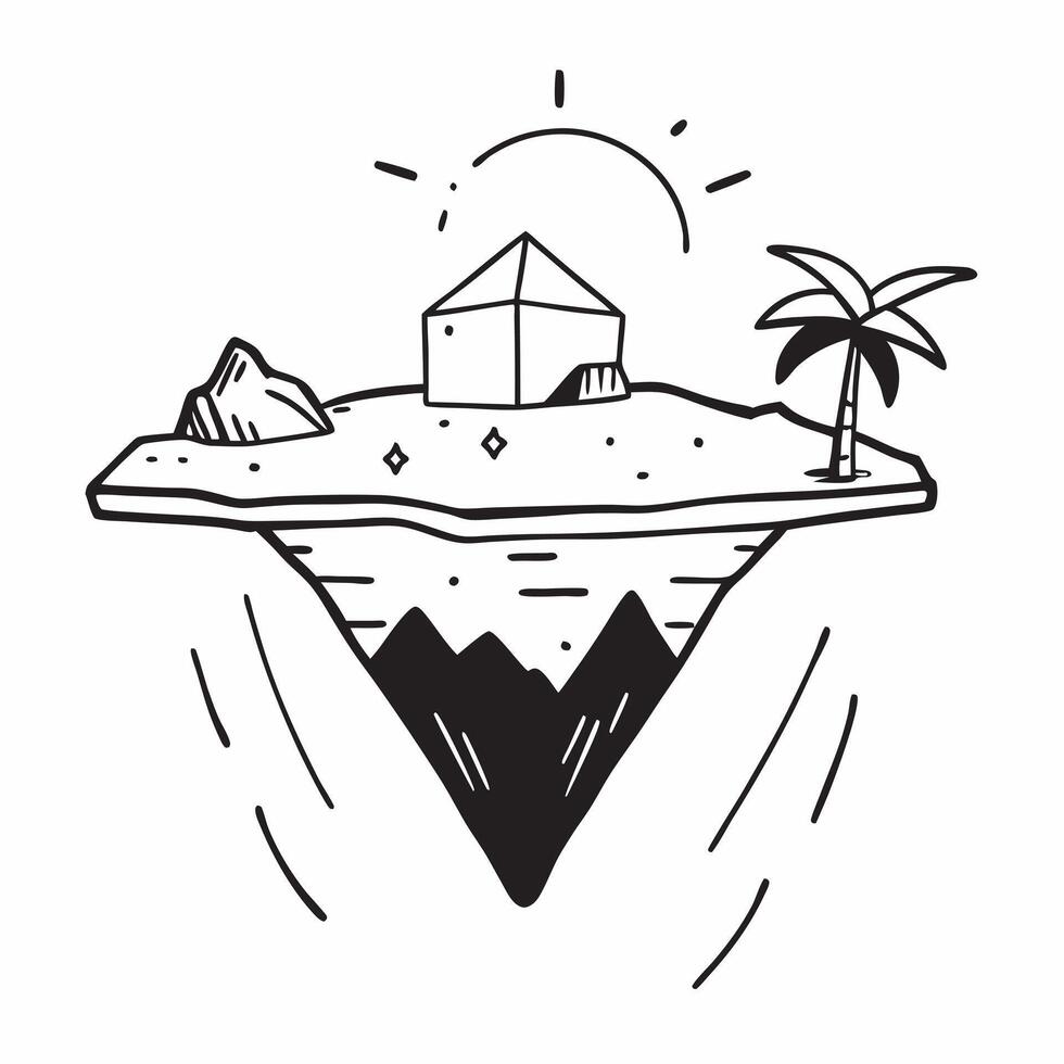 Secluded tropical island with crystal clear waters concept as A secluded tropical island with crystal clear waters with ample copyspace for text capturing the untouched beauty and Clear vector