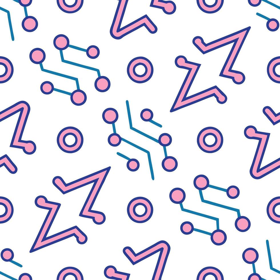 Seamless tile pattern combining neon circuitry and abstract shapes reflecting a futuristic digital interface with vibrant energy concept as A lively scene showcasing neon circuitry Clear vector