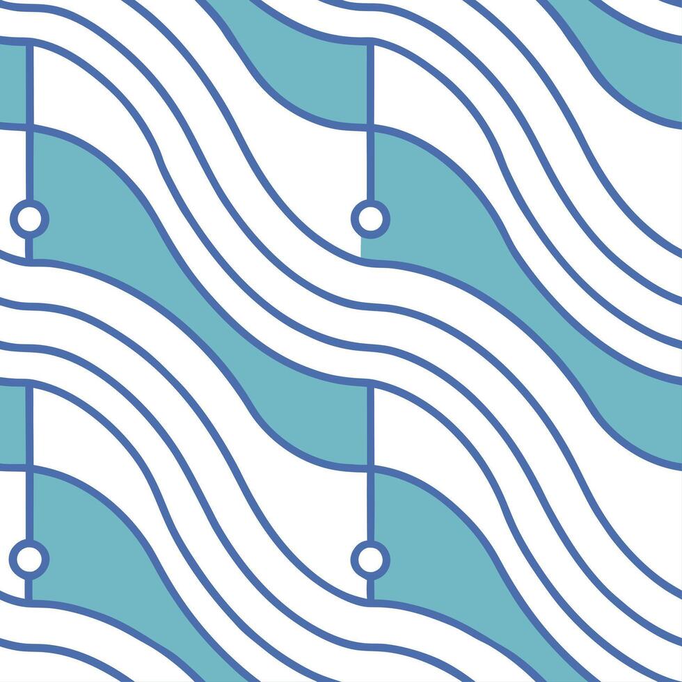 Seamless tile design featuring abstract digital waves and circuits in cool tones reflecting a futuristic interface with fluid motion concept as A serene scene showcasing flowing di Clear vector