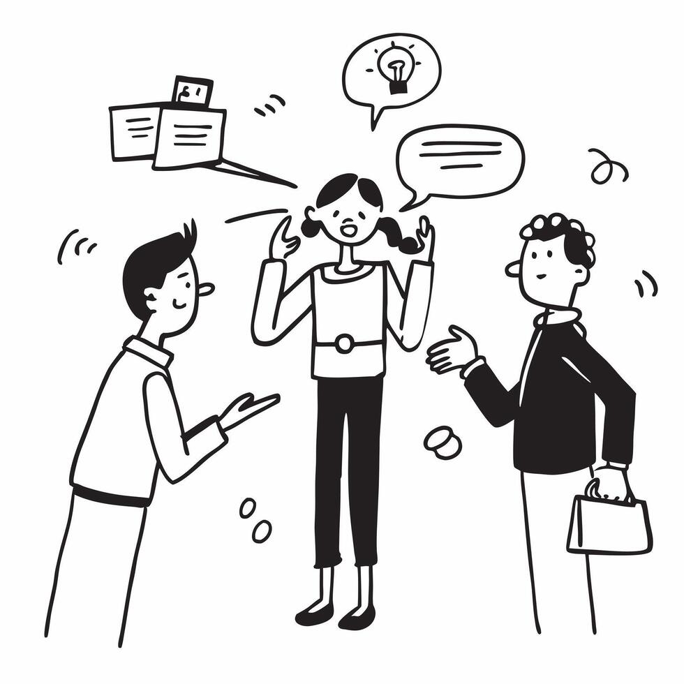Salesperson using open body language to connect with customers concept as A salesperson using open body language to connect with customers emphasizing positive body language approa Clear vector