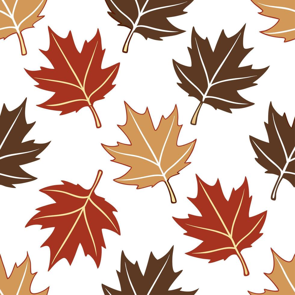 Rustic autumn leaves seamless pattern with deep earth tones and organic shapes for a natural earthy design concept as Rustic autumn leaves pattern with earth tones and organic shap Clear vector