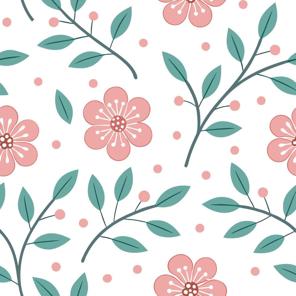 Romantic spring nature seamless pattern with soft floral arrangements and pastel color palette for delicate decor concept as Romantic spring nature pattern with delicate floral arr Clear vector