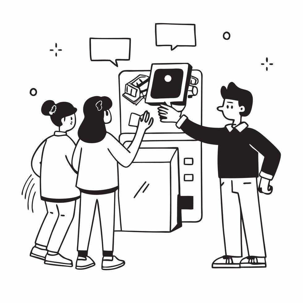 Retro Console Collectors Meet concept as Retro game enthusiasts gather at a collectors meet to buy sell and discuss classic consoles and games in Photo Stock Concept Clear vector