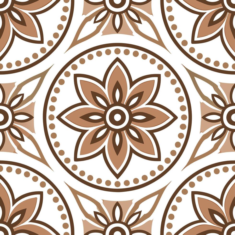 Retro bohemian seamless pattern with eclectic elements and earthy tones for artistic decor concept as Eclectic retro bohemian pattern featuring diverse elements and earthy tones pe Clear vector