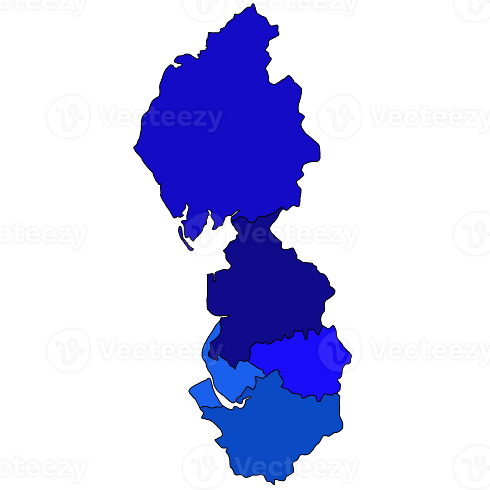 North west England blue map png