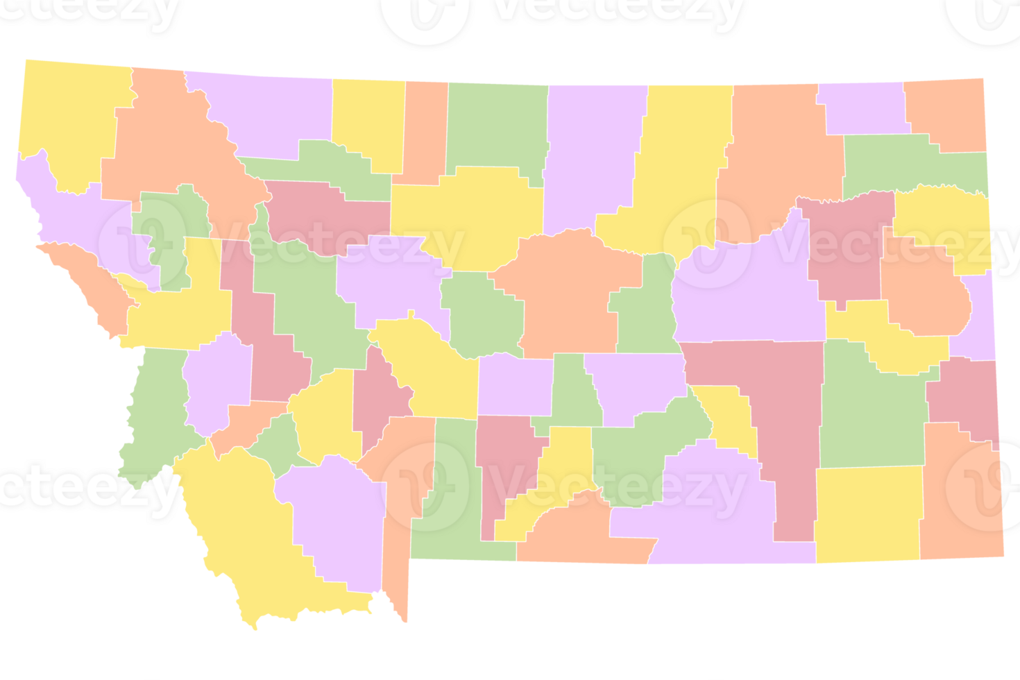 Montana map with all county png